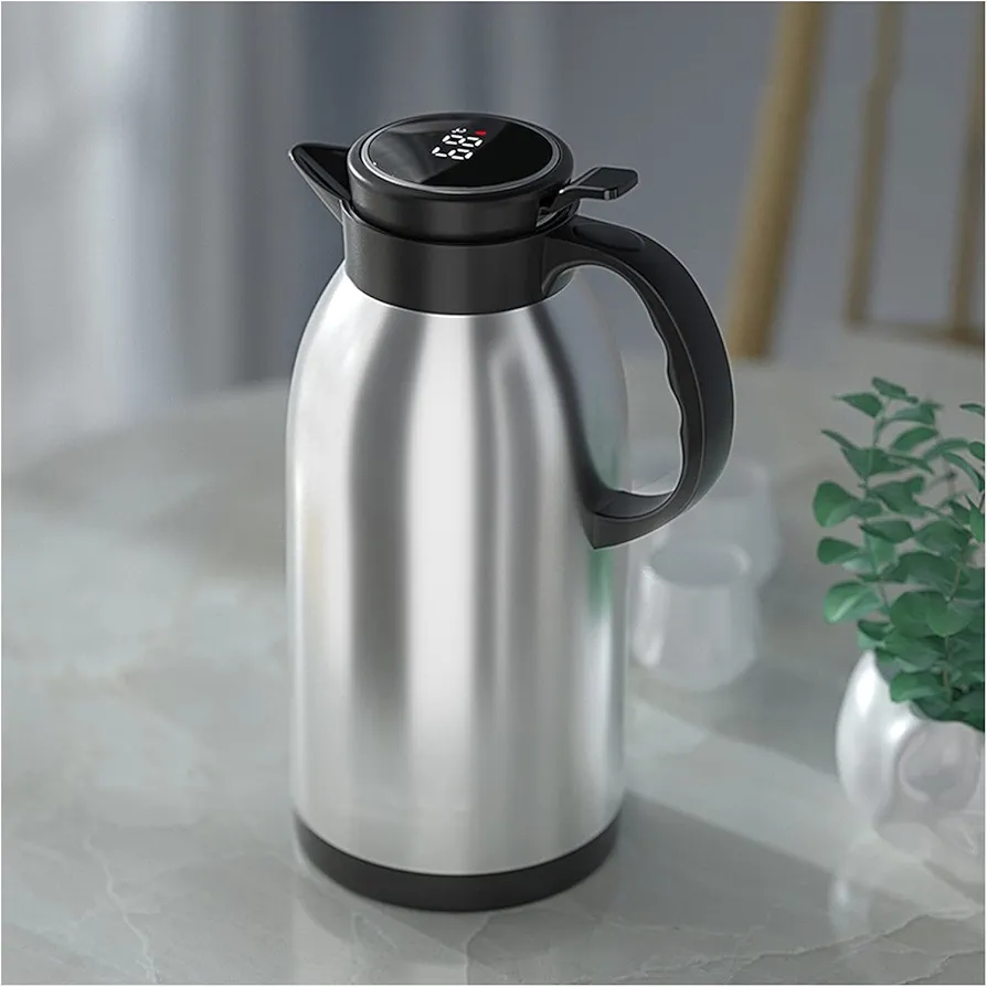Electric Kettle Insulation Pot Large Capacity Stainless Steel Carmulticolor Home Coffee Kettle Portable Water Pot Display Temperature Tea Kettle/2500Ml Sier