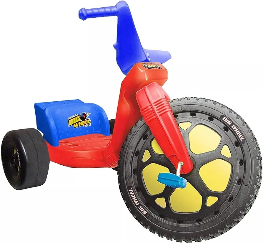 The Original Big Wheel 16" Trike - Classic with Blue Saddle Back Seat/Red Fork/Blue Handlebars