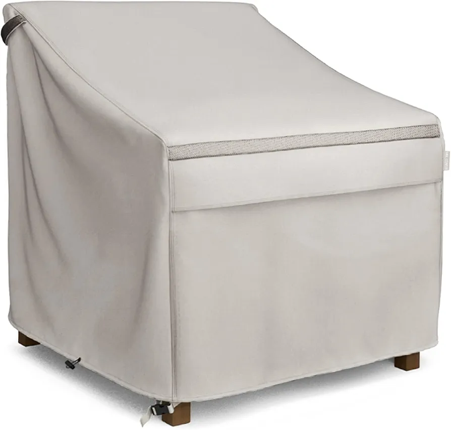 MR. COVER Patio Chair Covers Waterproof for 30-35 Inch Outdoor Chairs, Sturdy 600D Polyester & Double-Stitched Seams, Beige