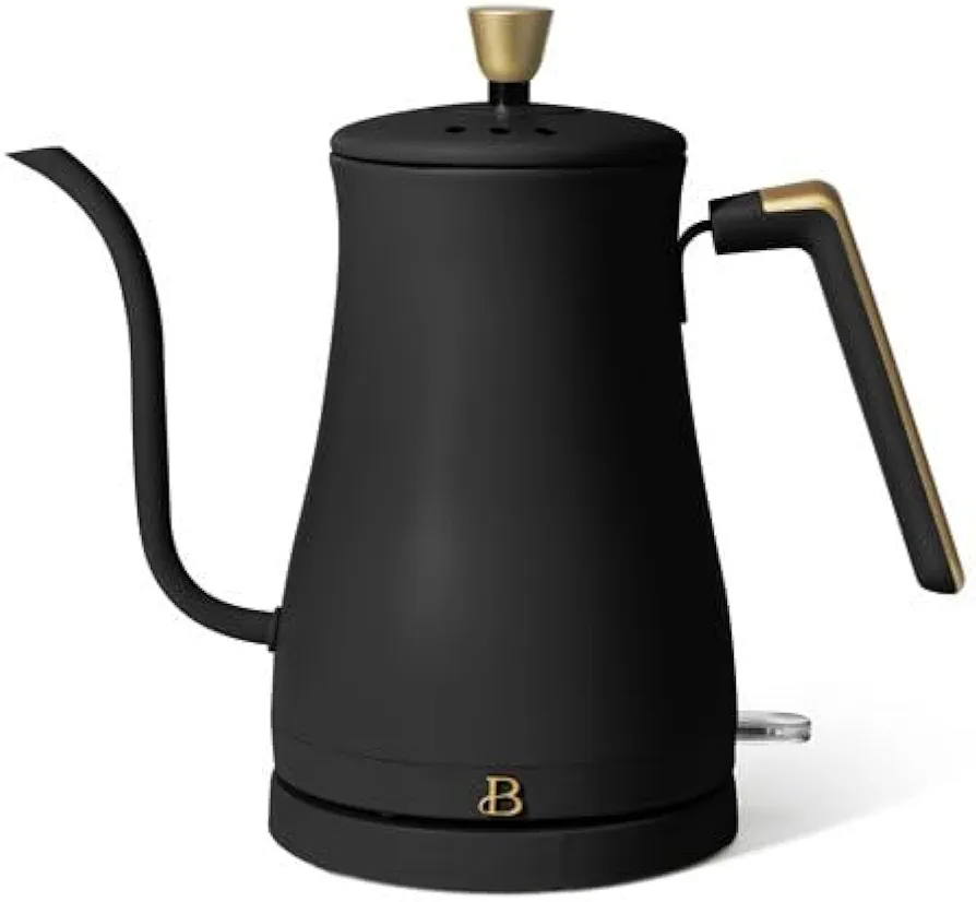 Beautiful 1-Liter Electric Gooseneck Kettle 1200 W, Black Sesame by Drew Barrymore, (Black Sesame), 19279
