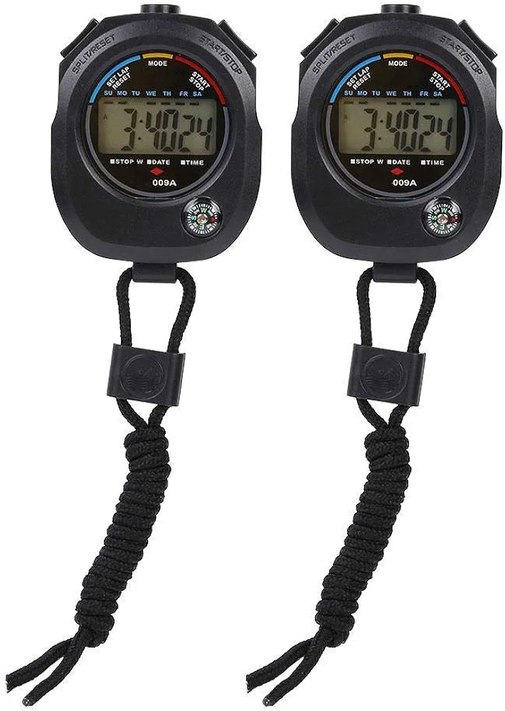 2 PCS Chronograph Digital Handheld Multi Function Professional Electronic Sports Stopwatch Timer Stop Watch cronometro