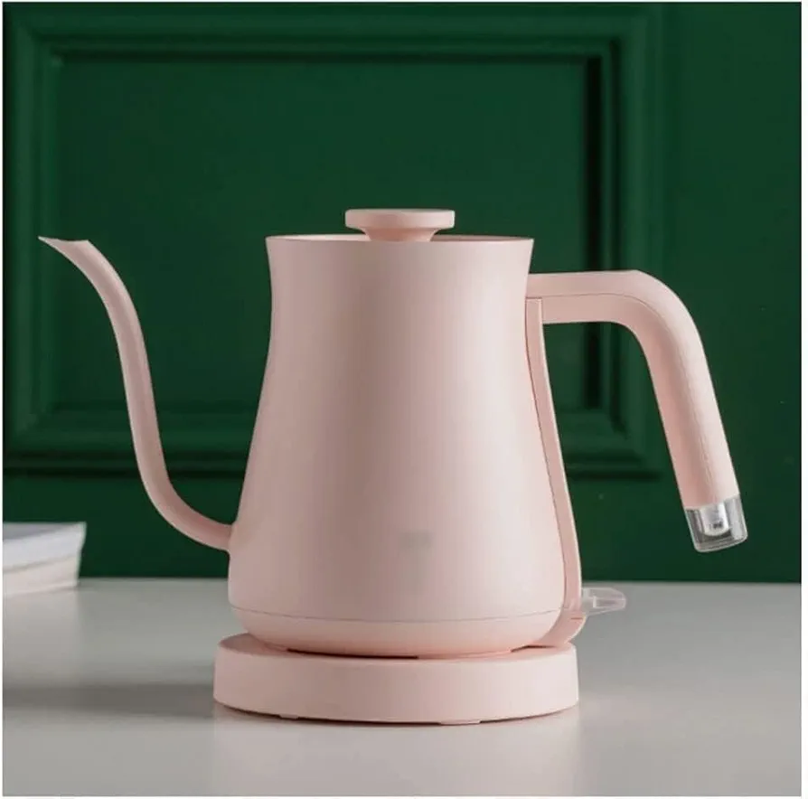 Electric Kettles Gooseneck Electric Kettle Quick Boil Automatic Shut-off Hot Water Boiler Stainless Steel Liner Water Boiler for Coffee,Tea ease of use, White(Pink)