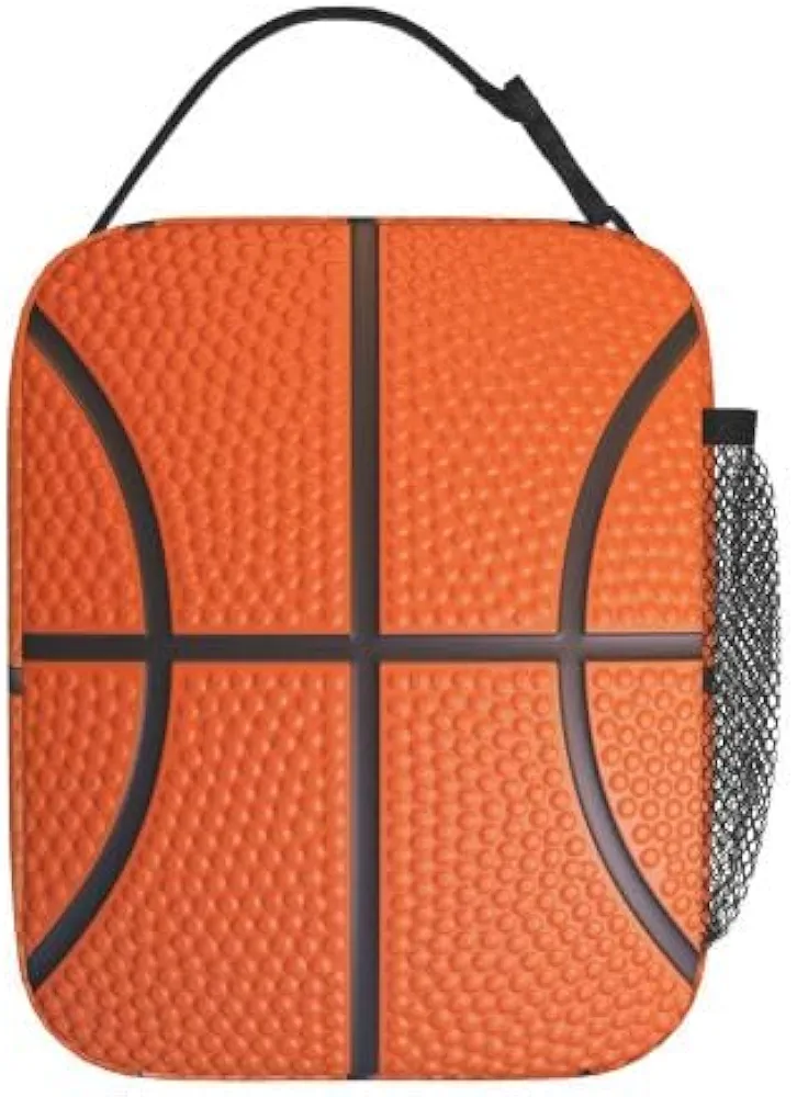 YETTA YANG Basketball Sport Portable Lunch Bag Insulated Lunch Box Reusable Totes For Women Men Work Picnic Camping
