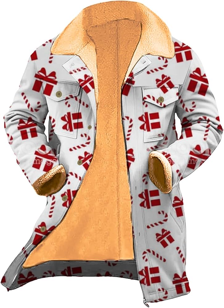 Mens Vintage Suede Jackets Plush Reversed Collar Outdoor Western Work Jacket Sherpa Lined Christmas Motorcycle Coats