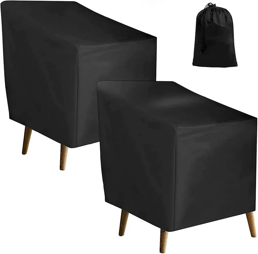 Patio Chair Covers 27" W x 31" D x 40" H Black for Outdoor Outside Lawn Garden Furniture Waterproof Cloth Covers for Rocking Chair Sofa Couch Deep Seat