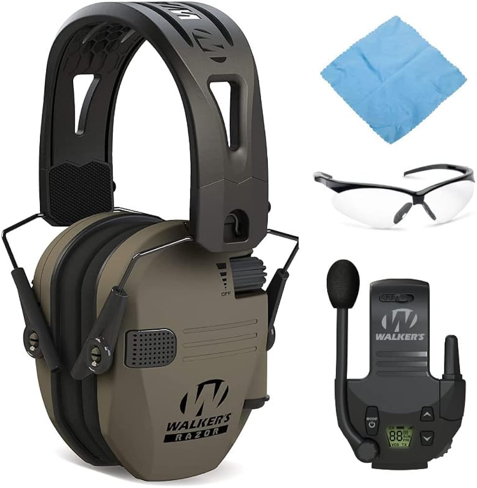 Walker's Lightweight Shooting Hunting Range Slim Hearing Protection Muff Bundle