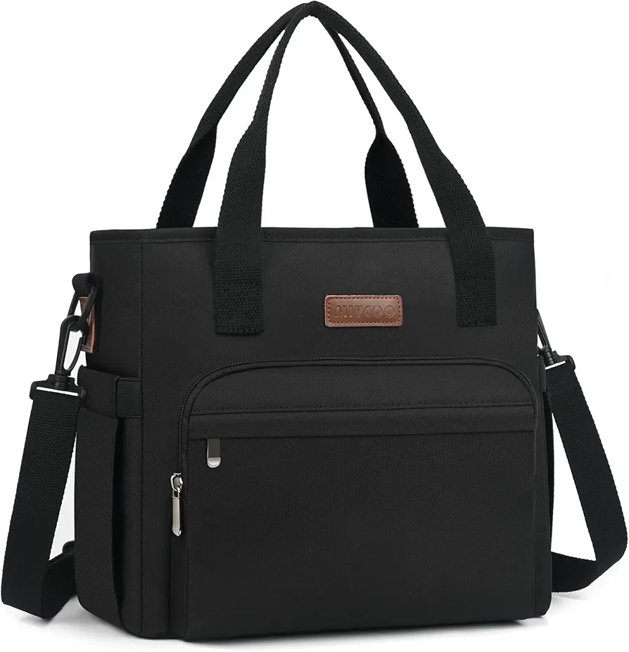 MIYCOO Lunch Bag Lunch Box Men Women - Leakproof Insulated Lunch Cooler Bag for Men Women - Large Lunch Tote Bags Adults, Black