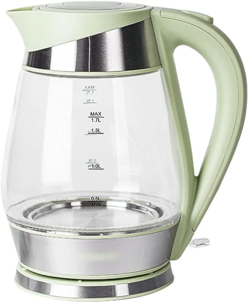 Electric Water Kettle Cordless Electric Kettles Glass Tea Heater & Hot Water Boiler 1.7L Blue Led Illumination Electric Water Kettle With Led Light Electric Tea Kettle