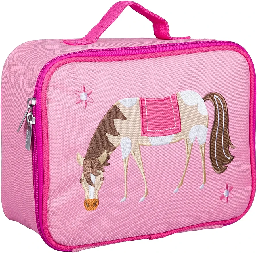 Wildkin Kids Insulated Embroidered Lunch Box Bag for Boys & Girls, Perfect for Elementary Lunch Box for Kids, Ideal for Packing Hot or Cold Snacks for School & Travel (Horse)