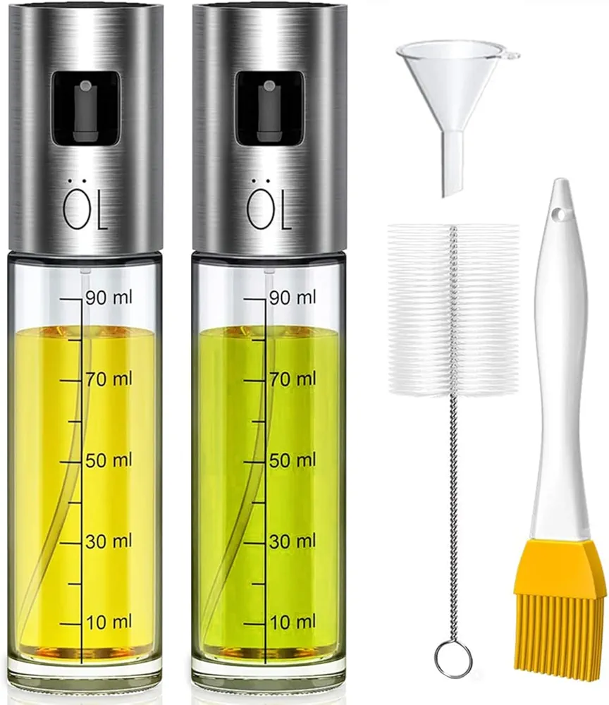 Oil Sprayer for Cooking, Olive Oil Spray Bottle for Kitchen 100ml Glass Olive Oil Sprayer Mister Oil Vinegar Spritzer Sprayer Glass Bottles for Cooking/Salad/Barbecue