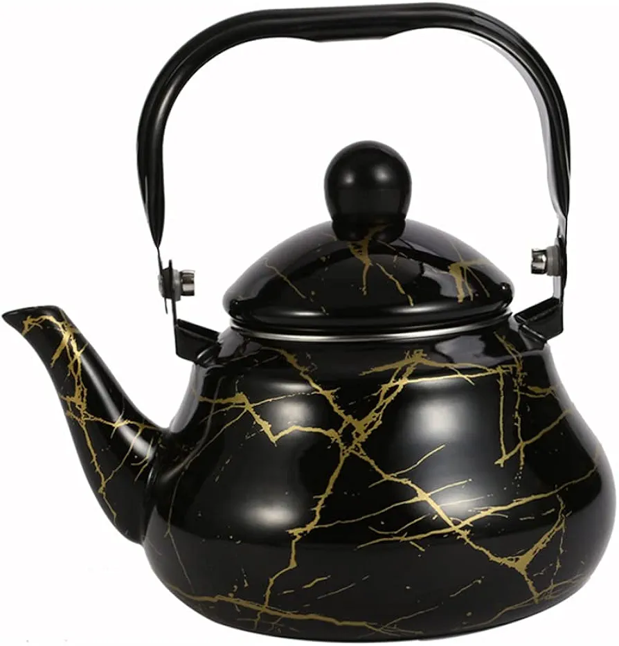 SOLUSTRE 1Pc Enamel Kettle Warmer Boiling stovetop Kettles Coffee Kettle Loose Leaf Tea Maker Steel Kettle Portable Press Camping Kettle Pear-Shaped Kettle Ceramics Travel Vending Machine