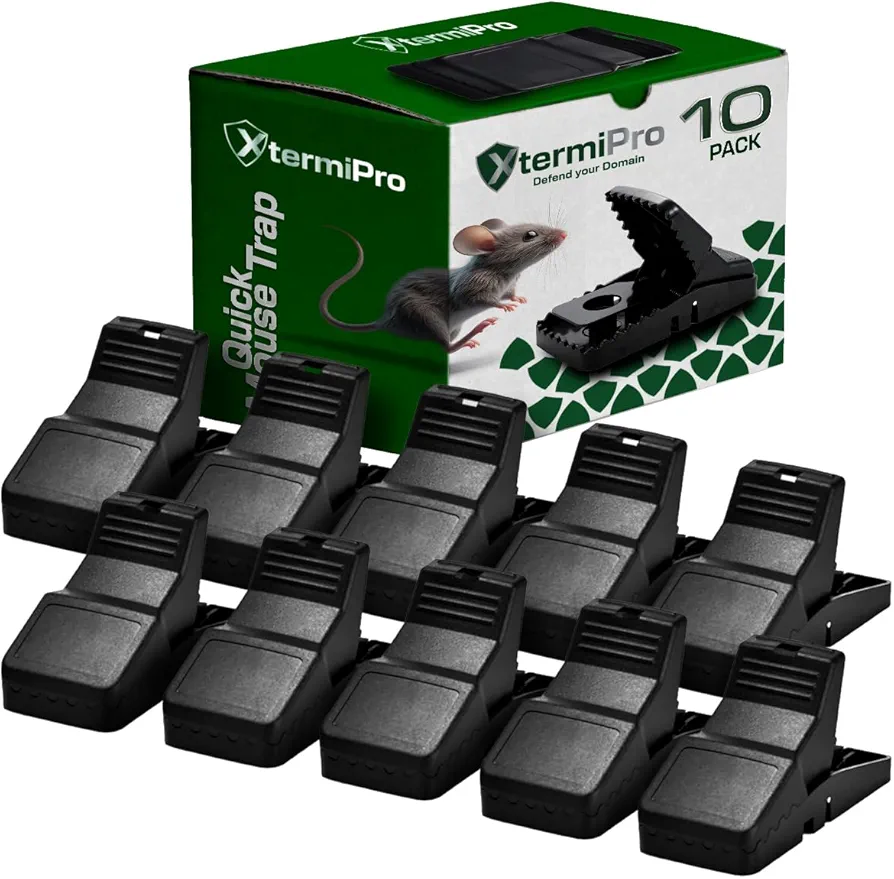 XL Chipmunk Trap - 10 Pack | Large Rat Traps Outdoor Fast Kill | Reusable Mouse Trap | Small Rodent Traps | Effective and Safe Mouse Trap for Home & Warehouse