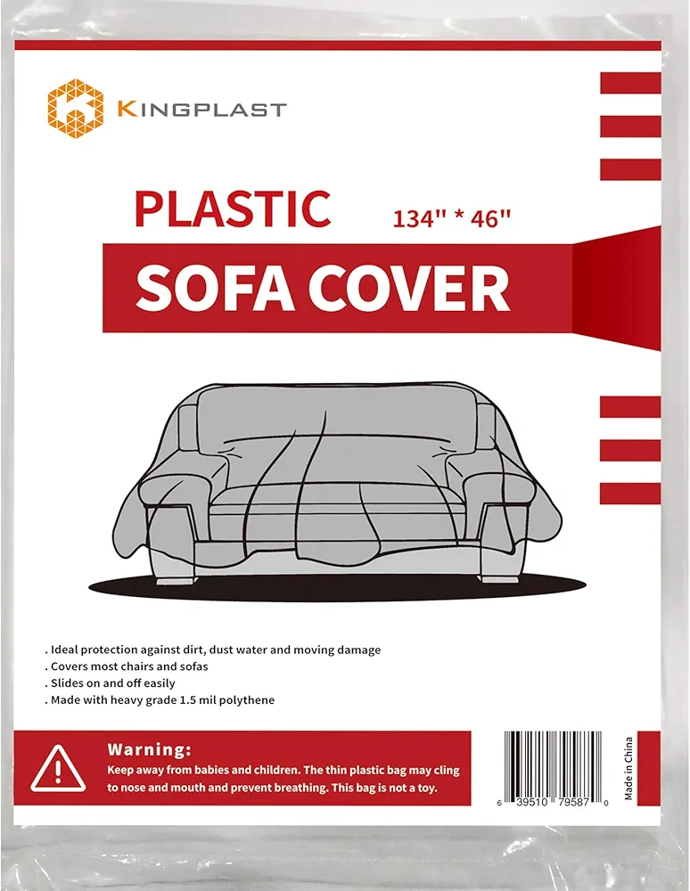 Plastic Couch Covers for Moving Sofa Storage Cover Clear Patio Chair Heavy-Duty Covers for Indoor Outdoor Furniture Dust-Proof & Duty Water Resistant for Plastic Furniture Covers