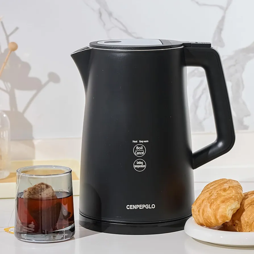 Electric Kettle, 304 Stainless Steel Interior Electric Tea Kettle，1.7L Water Boiler With Auto Shut-Off And Boil Dry Protection, 1500W Rapid Boil