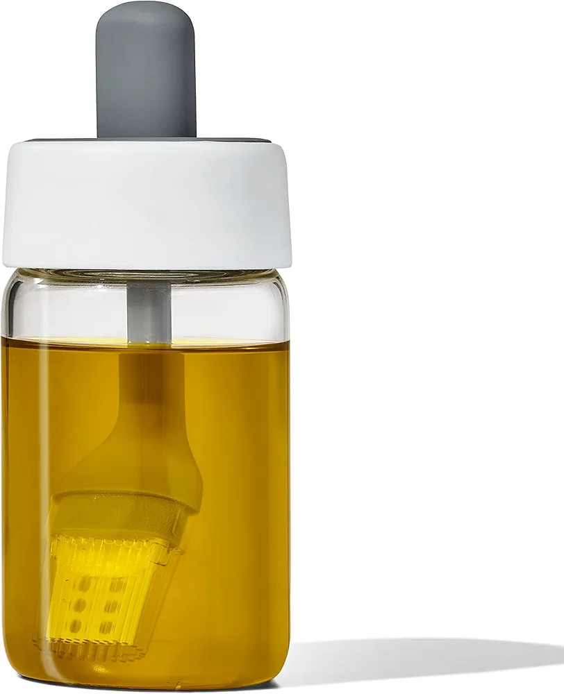 OXO Good Grips Glass Oil Bottle and Silicone Brush, 8 oz