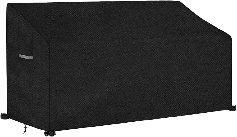 2-Seater Heavy Duty Patio Bench Loveseat Covers Waterproof Outdoor Sofa Cover Anti-UV 600D Oxford Fabric Lawn Patio Furniture Covers with Air Vent, Standard (58"L x 32.5"D x 31"H) - Black