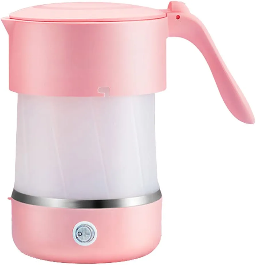 Electric Water Kettle Foldable Electric Kettle 0.5L/17.5oz Electric Water Heater Collapses Water Kettle Mini Portable Electric Kettle For Camping Electric Tea Kettle (Color : Pink A)
