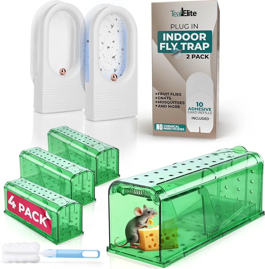 4 Pack Mouse Trap + 2 Pack Fly Trap Bundle