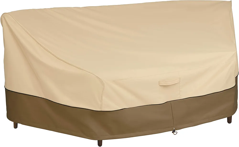 Classic Accessories Veranda Water-Resistant 46 Inch Patio Curved Sofa Sectional Cover, Patio Furniture Covers
