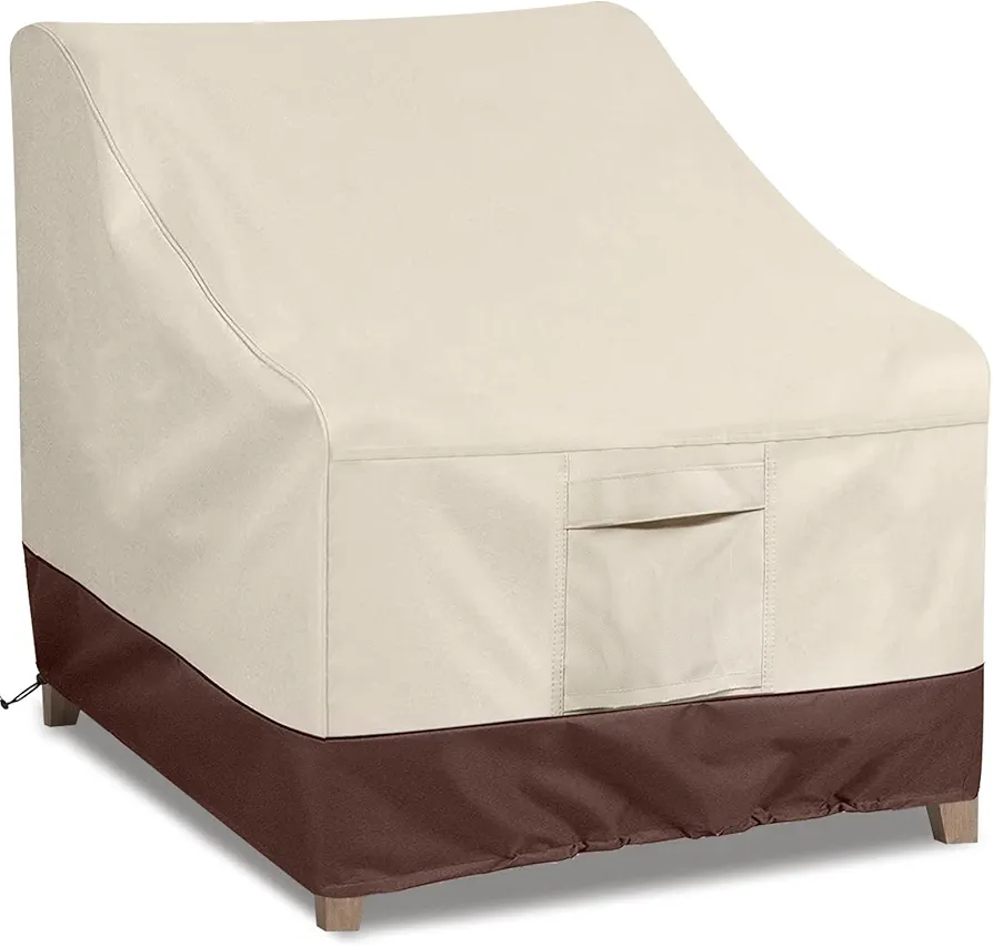 Patio Chair Covers For Outdoor Furniture Waterproof 600D Heavy Duty Oxford Chair Covers For Outdoor Furniture, Outdoor Chair Cover 40"W x 37"D x30"H (1pack-Beige)