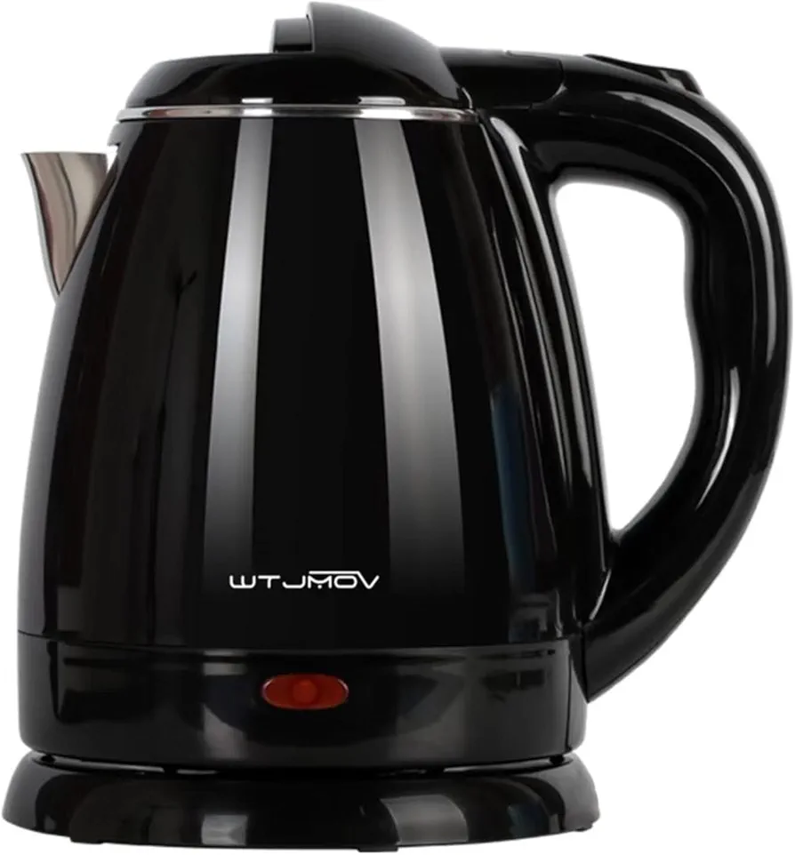 1.2L Electric Kettle Small, 40 Ounce Hot Tea Kettle Double Wall Stainless Steel, 1200W Electric Water Boiler Rapid-Boil Auto Shut Off Black
