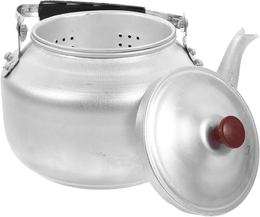 SHOWERORO Aluminum Alloy Small Teapot Tea Kettle Portable Water Kettle Water Jug Electric Kitchen Water Boiler Reusable Water Kettle Tea Pots Hot Miniature Fu Decor Metal Water Kettle Silver