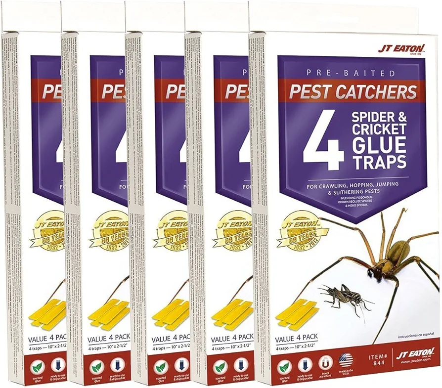 J T Eaton Spider and Cricket Glue Trap (Pack of 5)