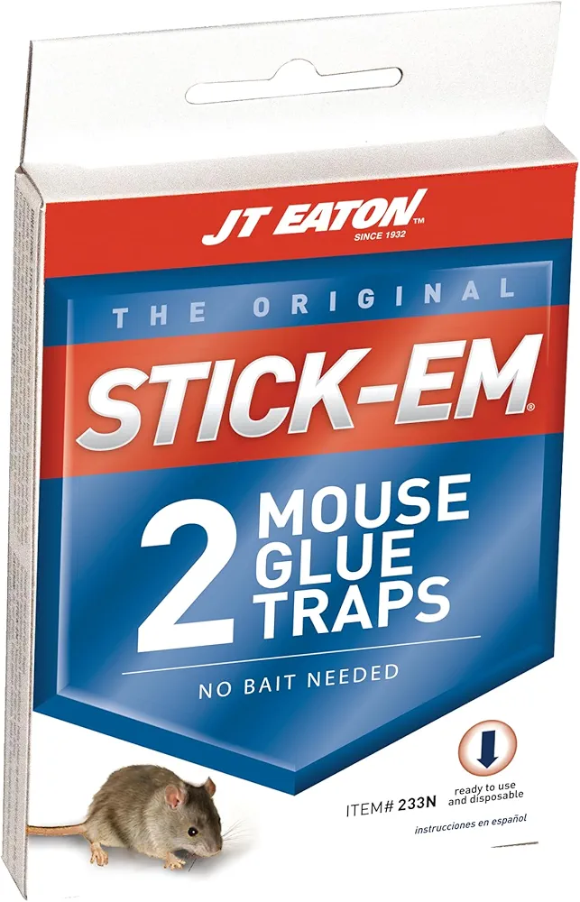 JT Eaton 233N Stick Em Glue Mouse Trap, Set of 2, Multi