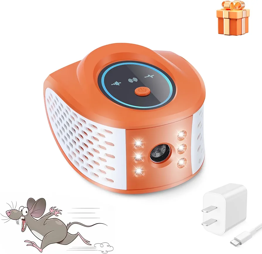 Mice Repellent Indoor, Intelligent Variable Frequency Ultrasonic, rodent repellent, Effectively Repels Pest, Mouse, Roach, Squirrel and Bat for Homes