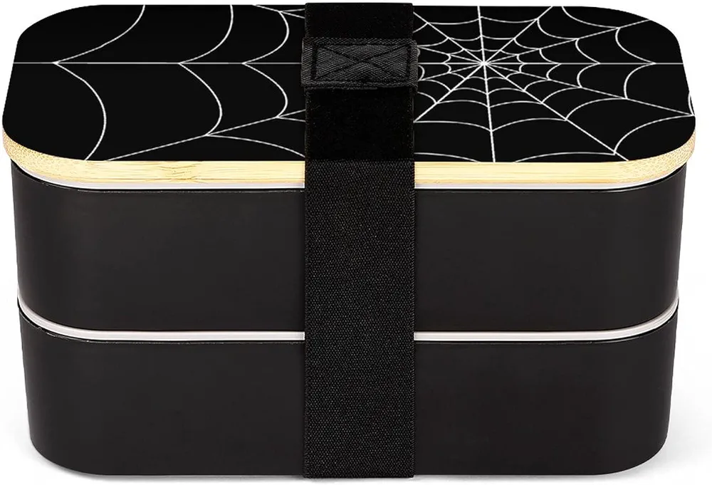 Goth Spider Web Bento Lunch Box Leak-Proof Bento Box Food Containers with 2 Compartments for Offce Work Picnic
