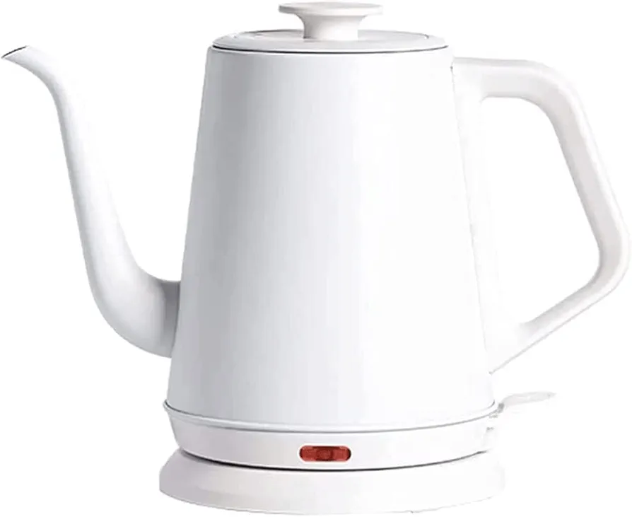 Water Kettle 1L/33.8OZ Electric Kettle, Silent Gooseneck Hot Water Boiler, Tea Kettle with Anti-Slip Base, White Water Kettle Electric