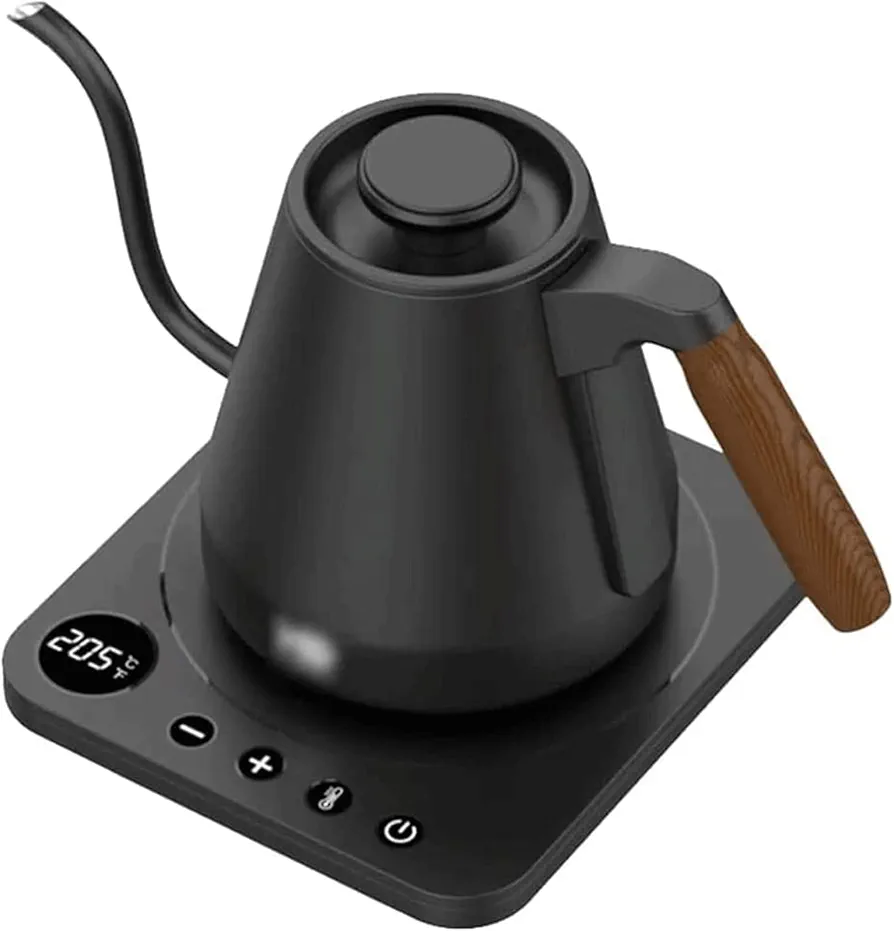 Electric Kettle 0.8L/28.2OZ Electric Kettle, Stainless Steel Gooseneck Water Kettle, Tea Kettle with Temperature Control Preset Tea Kettle, Black- (Black)