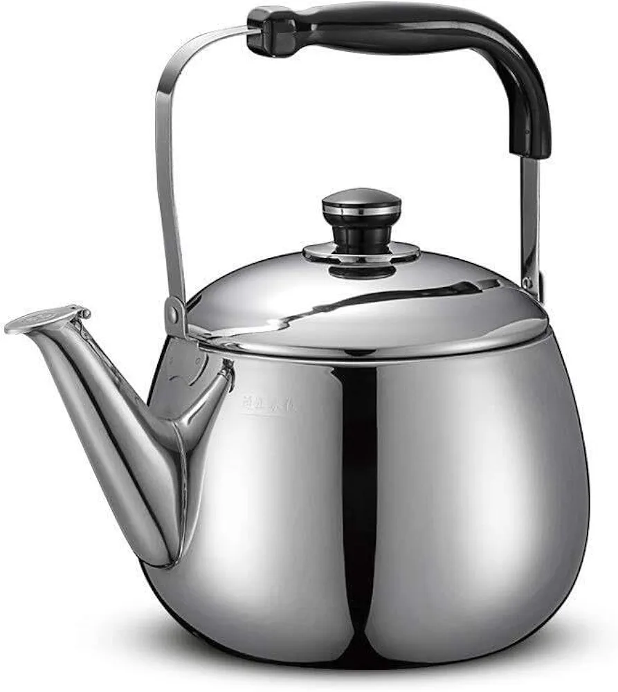 Kettle, 304 Stainless Steel Gas Home Sound Kettle, Induction Cooker Gas Stove with Kettle, Silver Kettle/2048
