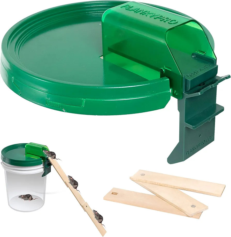 Walk The Plank Bucket Mouse Trap V2 with Bait Tunnel and Bucket Lid | Flip and Slide | Auto-Reset | Live or Kill