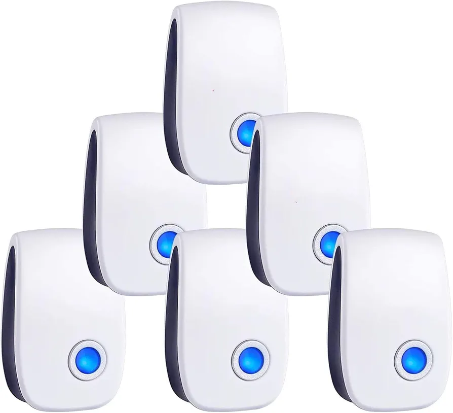 Pest Control Repeller, Plug-in Pest Control Repellent for Mouse, Insect, Cockroach, Mice, Spider, Bug, Ant, Mosquito, Rodent & Rats Indoor Use Repeller 6 Packs