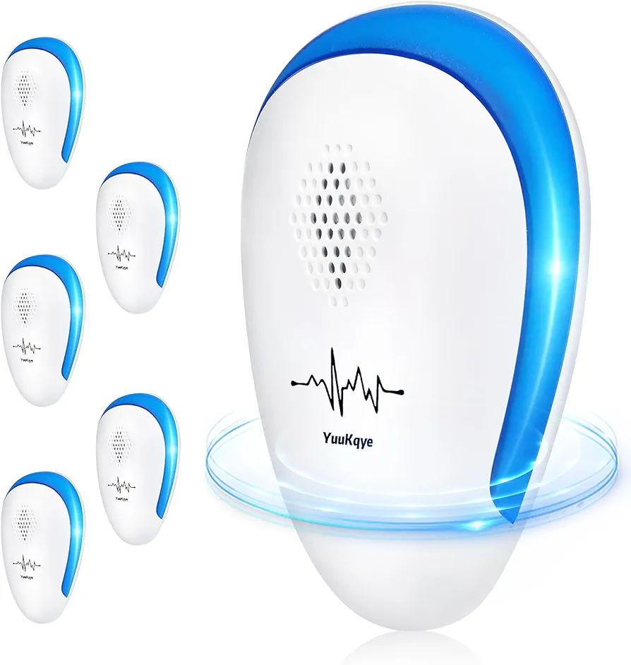 Ultrasonic Pest Repeller 6 Packs, Pest Repellent Ultrasonic Plug In, Repellent Indoor for Roach Killer Indoor Infestation, Mouse, Ant, Spider, Bug, Mosquito and Rodent Pest Control Plug in Bug Catcher
