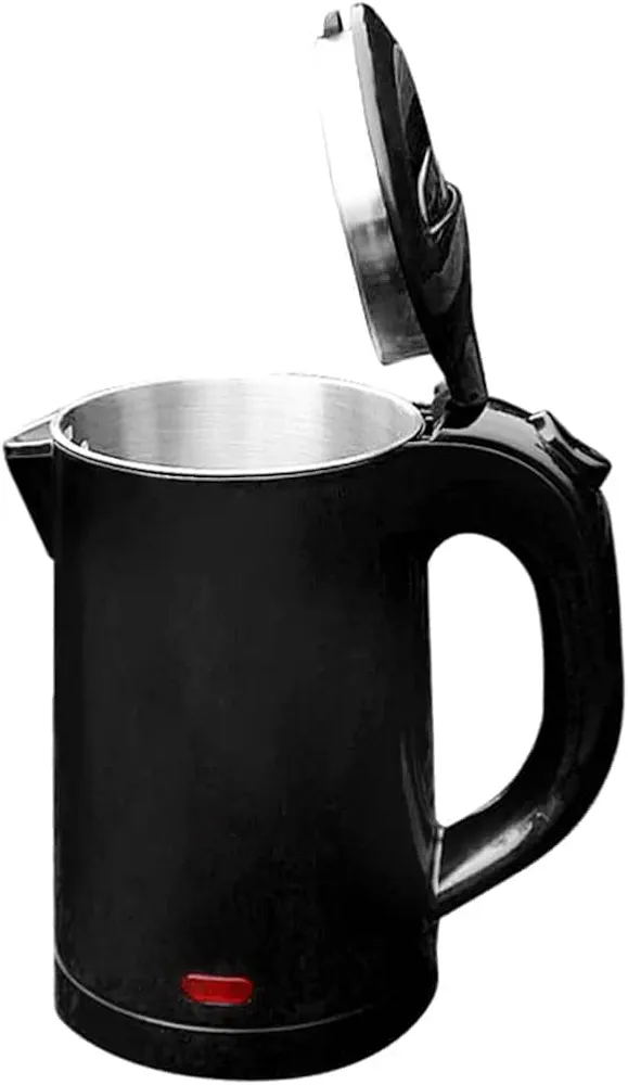 GaRcan Electric Kettles Electric Kettle Stainless Steel Double Layer Hot Water Boiler Automatic Shut Off, Anti-boil Dry Water Warmer Travel 0.6L ease of use (Black a)
