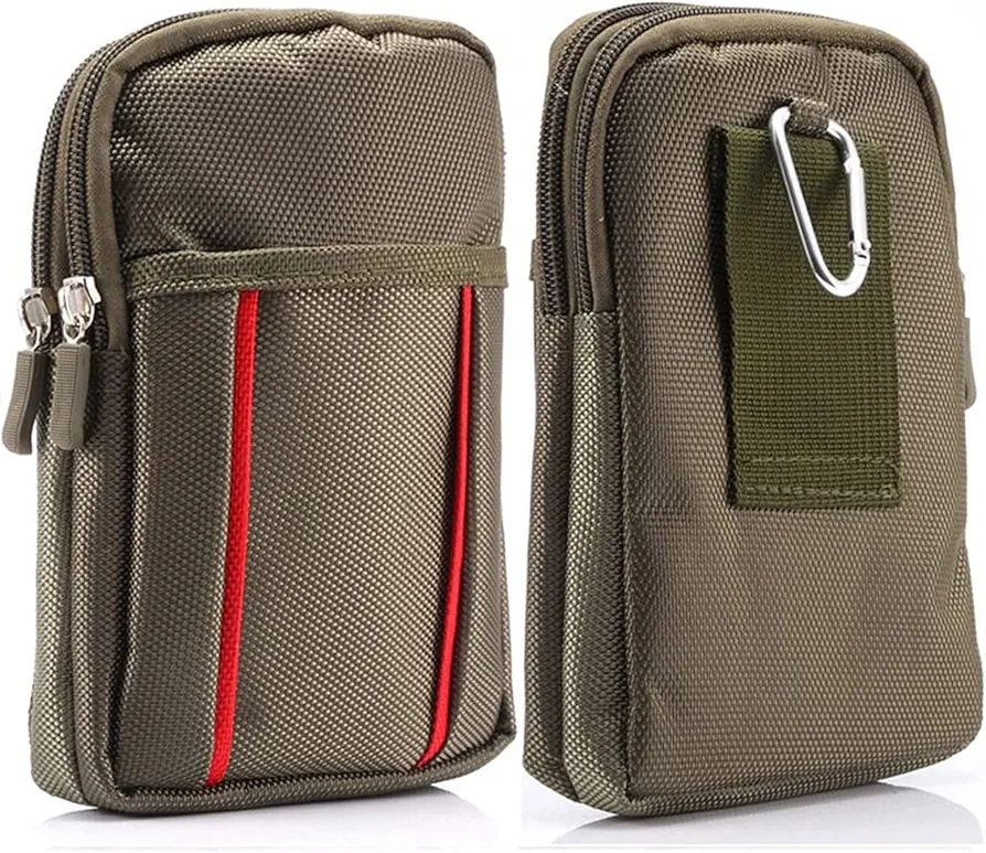 Cell Phone Belt Clip Case, Mini Cell Phone Holster with Belt Loop, 6.9" Women Men Waist Belt Bag Carrying Pack Waterproof Sport Phone Pouch with Belt Loop and Carabiner Hook for Travel Hiking Climbing