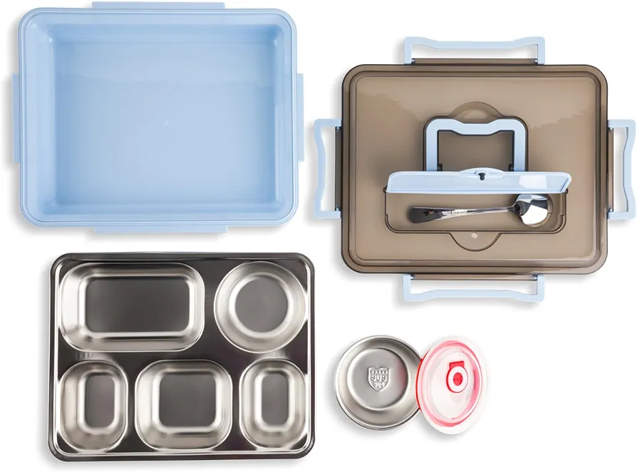 Manna 51oz Large Stainless Steel Divided Lunch Box - Blue Dove