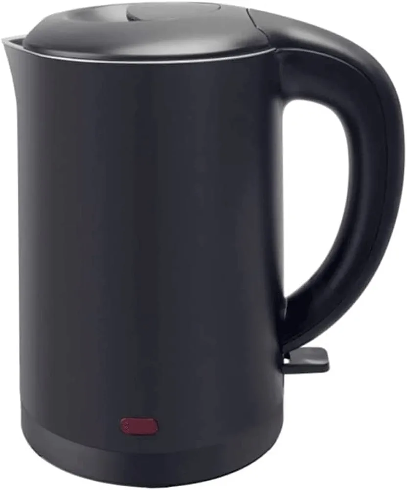 GaRcan Electric Kettles Classic Double Layer Electric Kettle Stainless Steel Cordless Water Boiler 1000w Fast Boil Hot Water Boiler 1l/35oz ease of use (Black a)