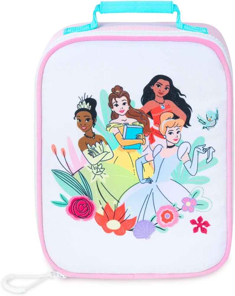 Disney Store Official Princess Kids Lunch Box for School, Insulated Lunch Bag for Kids, Meal Containers with Interior Pockets, Kids Lunch Bag