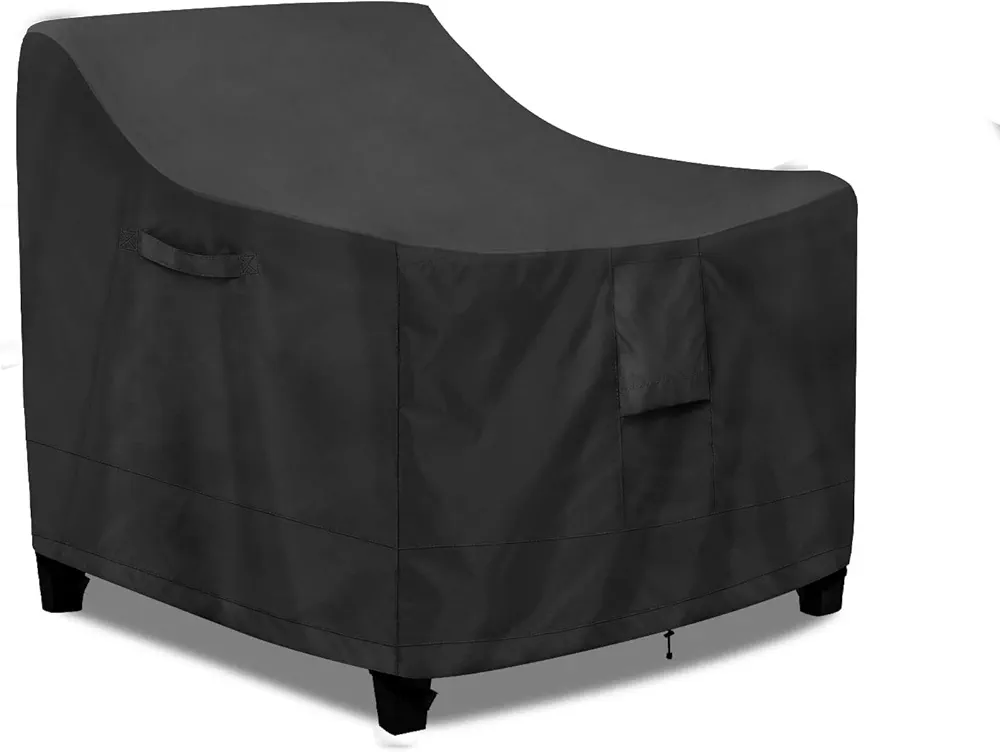 PureFit Outdoor Chair Covers Waterproof Patio Furniture Lawn Chair Covers for Outdoor Furniture with Air Vent and Padded Handles, Fits up to 30W x 37D x 31H Inches, Black
