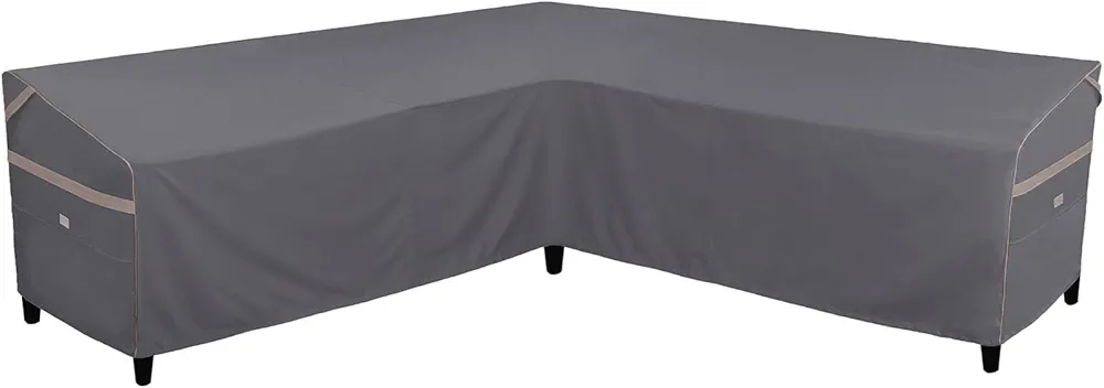 Heavy Duty Waterproof Patio Furniture Covers,Fade Resistant Outdoor Sofa Covers V-Shaped Sofa Cover 85" W (on Each Side) x 33" D x 31" H Dark Grey