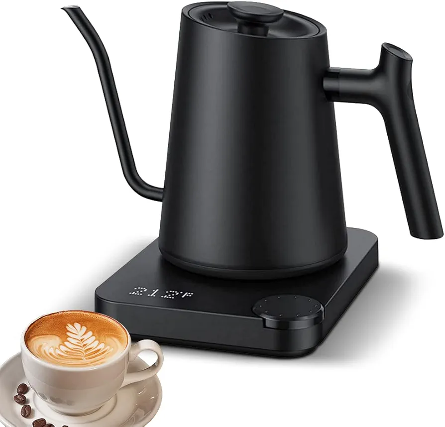 Irishom Gooseneck Electric Kettle 0.9L Temperature Control Stainless Steel Inner Quick Heating 1200W Electric Kettles for Pour Over Coffee/Brew Tea/Boil Hot Water Anti-Dry Protection