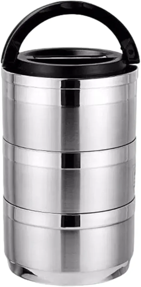 Bento Box, Lunch Box, Leakproof Tableware, Stainless Steel Lunch Container, Food Prep Container for Camping, Work, Office, Home, 3 Layer
