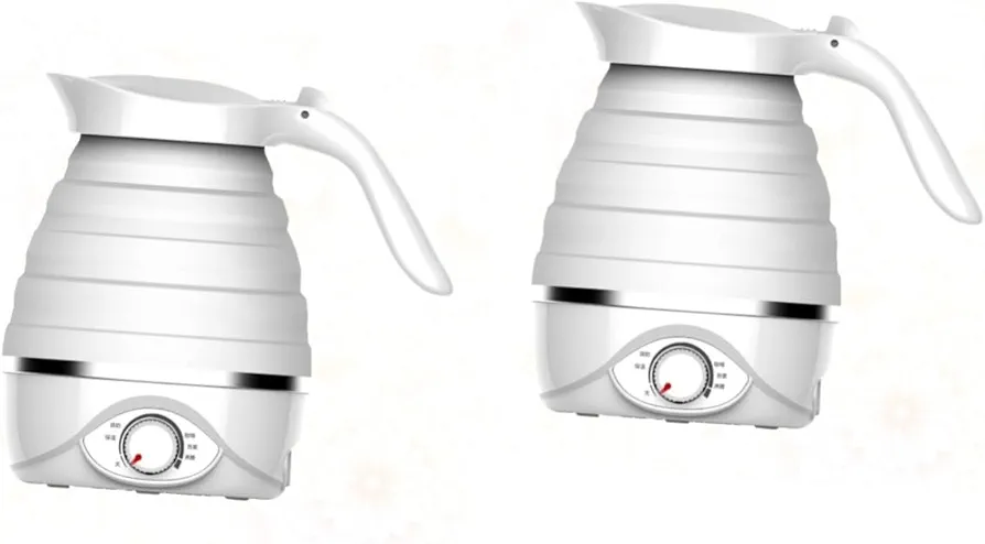 Zerodeko 2pcs Mini Water Kettle Portable Kettle 100- Kettle Camping Water Jug Electric Kettle Collapsible Water Jug 700ml 850w Kettle Folding Kettle Household White Travel