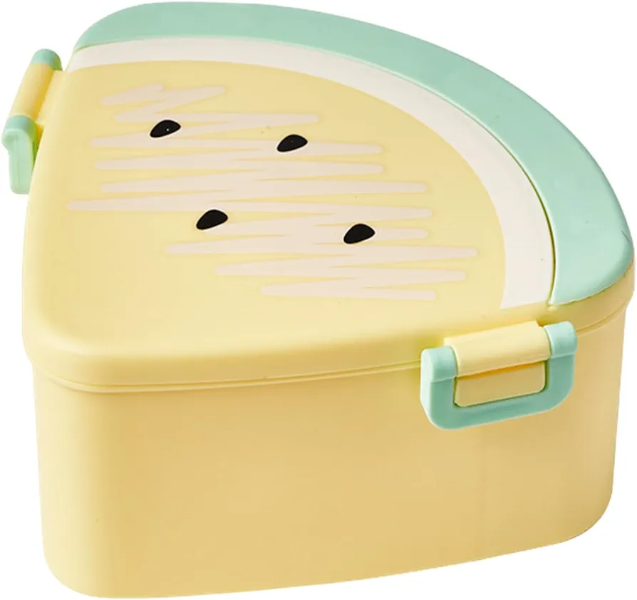 Bento Box with Compartments Portable Lunch Box Cartoon Watermelon Bento Boxes for Afternoon Tea Fruit Leakproof Salad Lunch Containers for Work Picnic Travel Microwave Dishwasher Available, Yellow