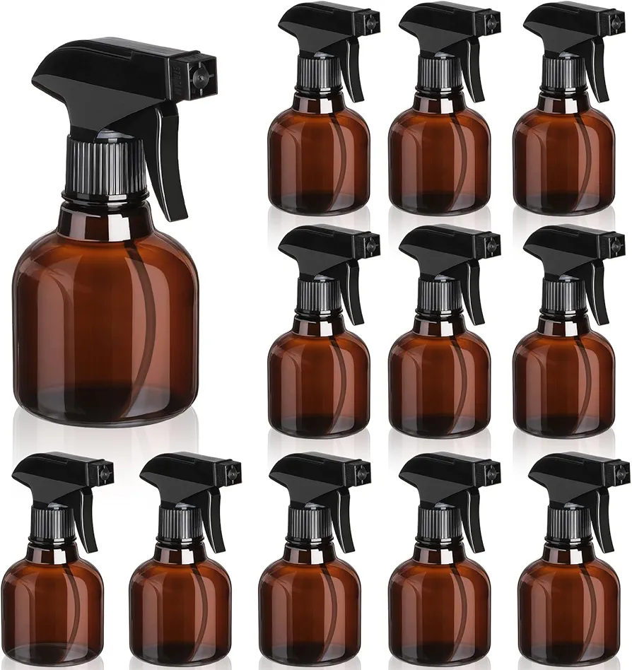 Jinei 24 Pcs 8 oz Empty Plastic Spray Bottle with Trigger Sprayers Pet Adjustable Head Sprayer from Fine to Stream Refillable Sprayer for Hair Plants Cooking Pets, No Leakage (Black)