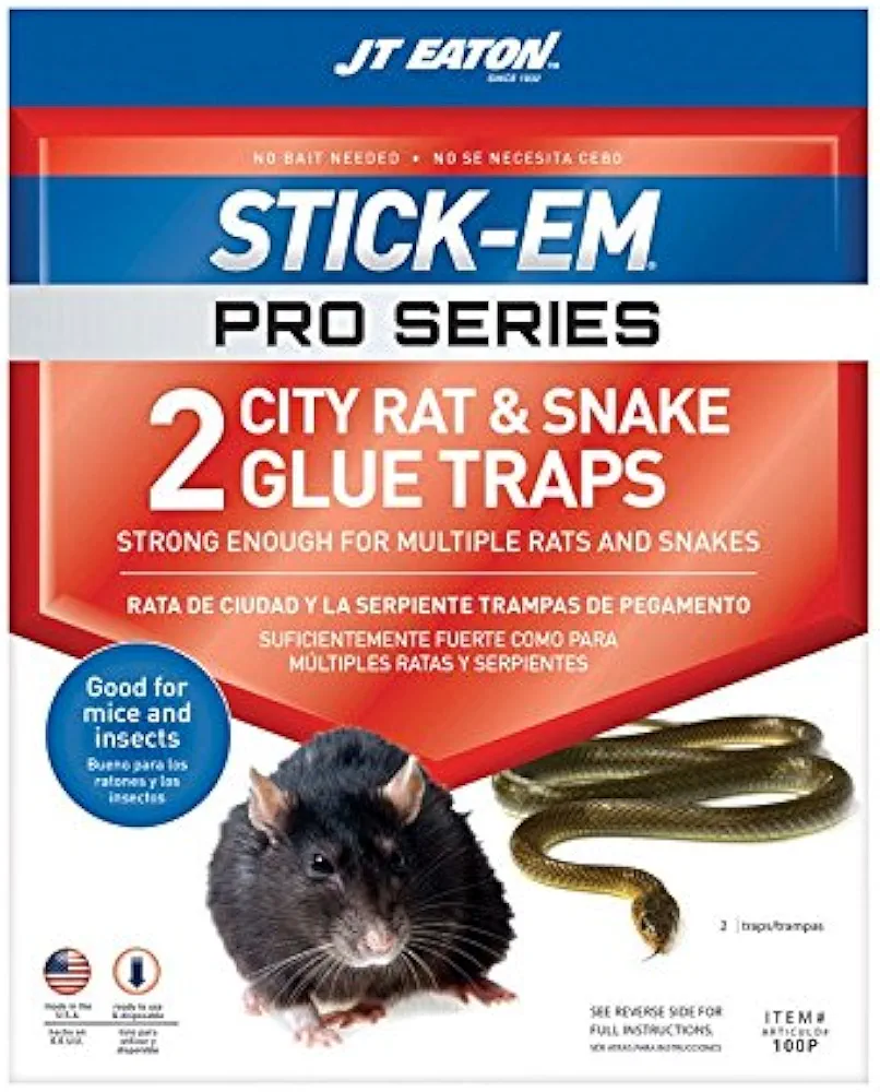 JT Eaton Stick-Em Pro Series Glue Trap For Rodents and Snakes 2 pk