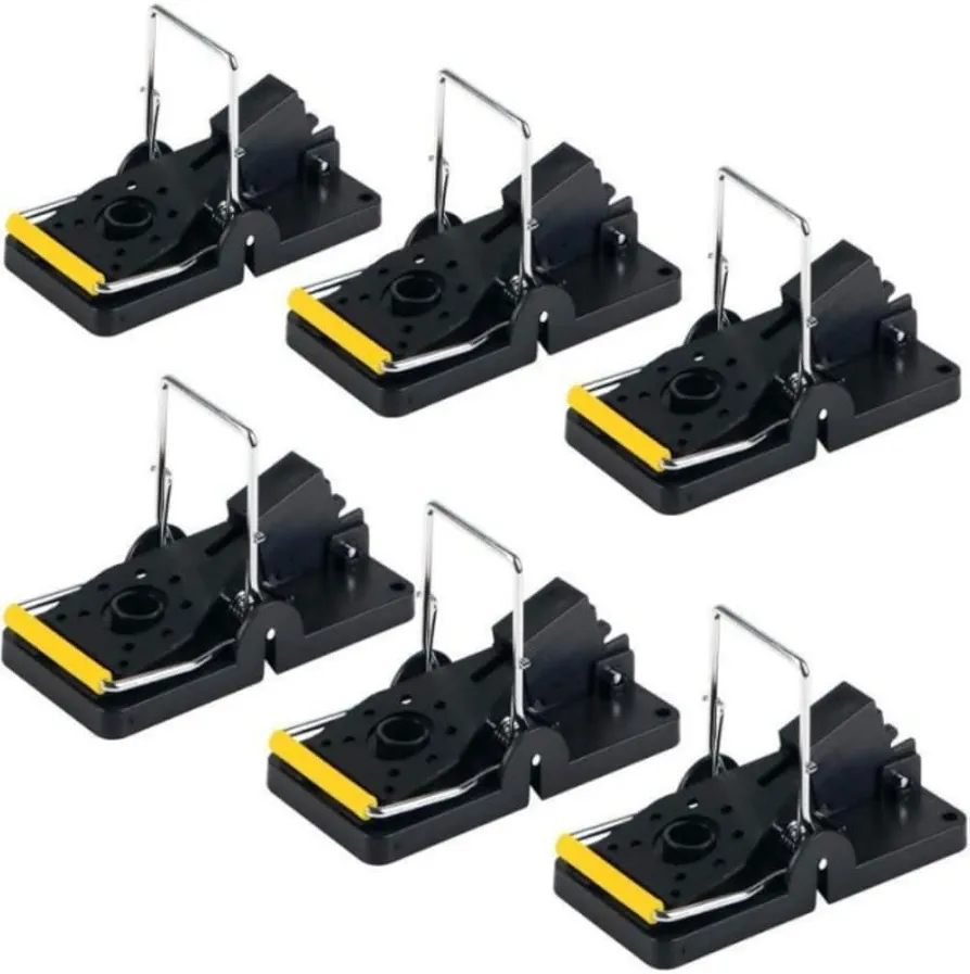 6Park Home Indoor Mousetrap,Powerful Spring & Wide Mouth, Non-Contact Design, Easy to Clean & Reusable - Mouse Trap, Sticky Mouse Board, Sensitive Rodent Control Tool Detachable Bait Cup